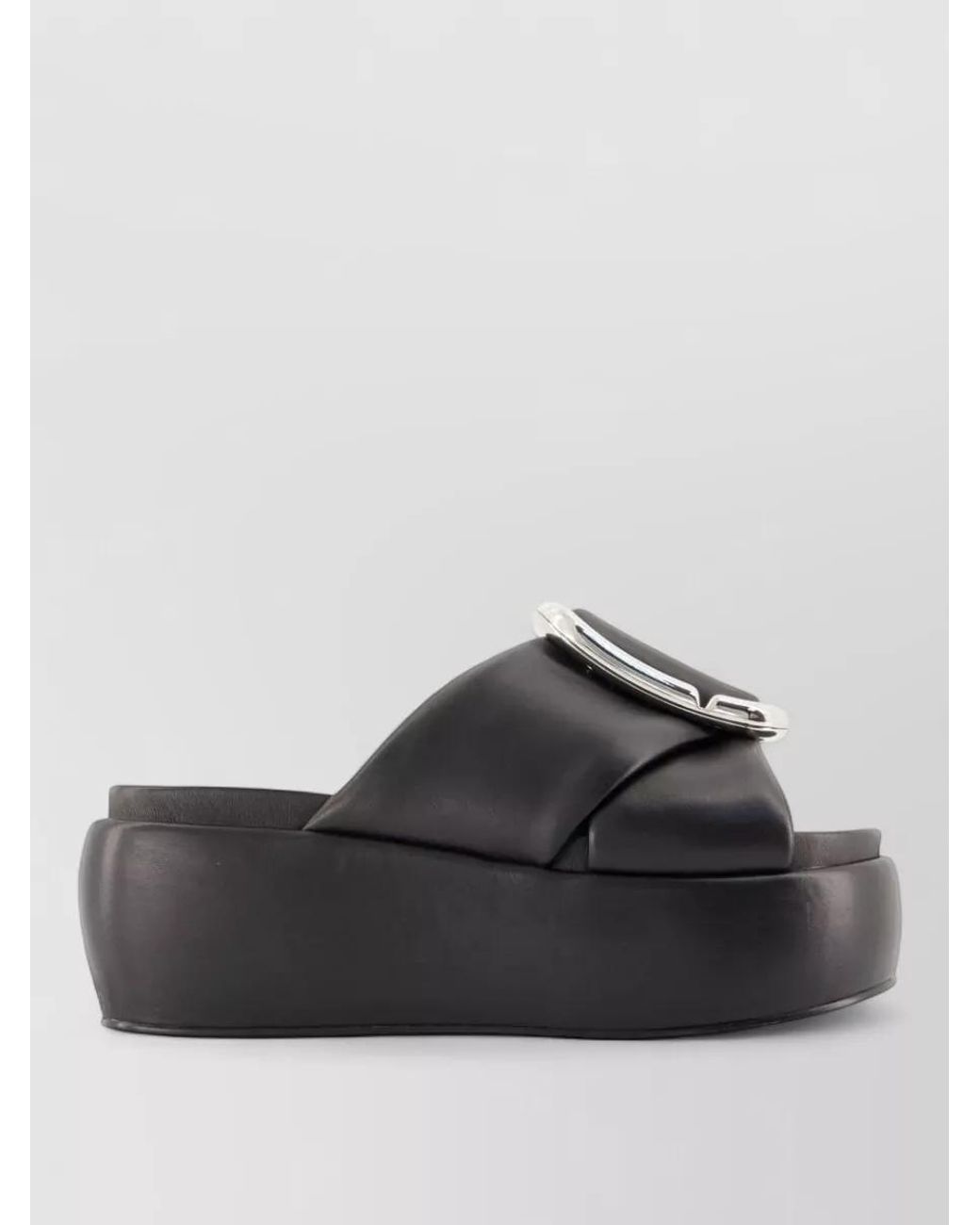 Marc Jacobs Black Leather Platform Mules