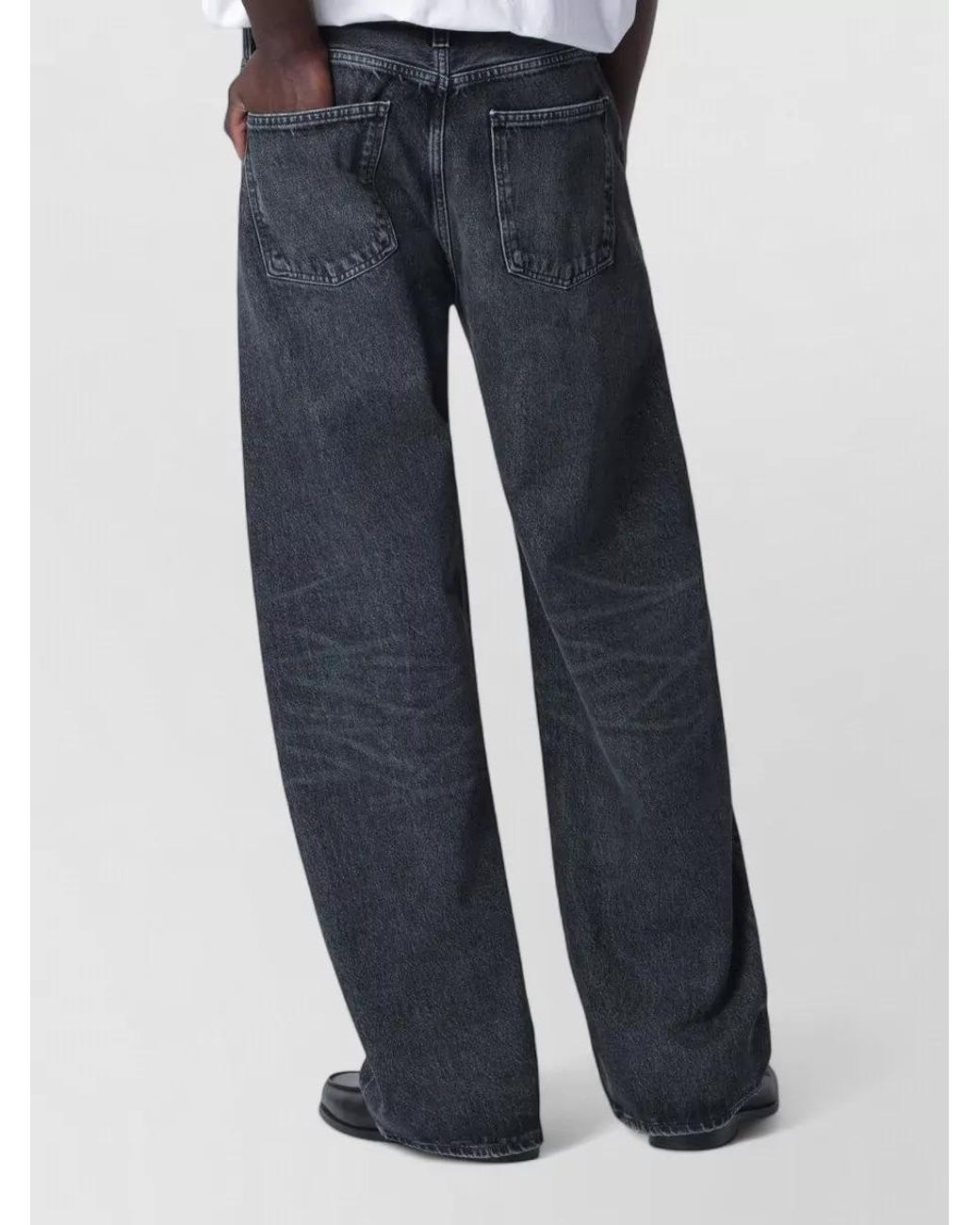 Agolde Blue Denim Mid-Rise Straight-Leg Jeans for men