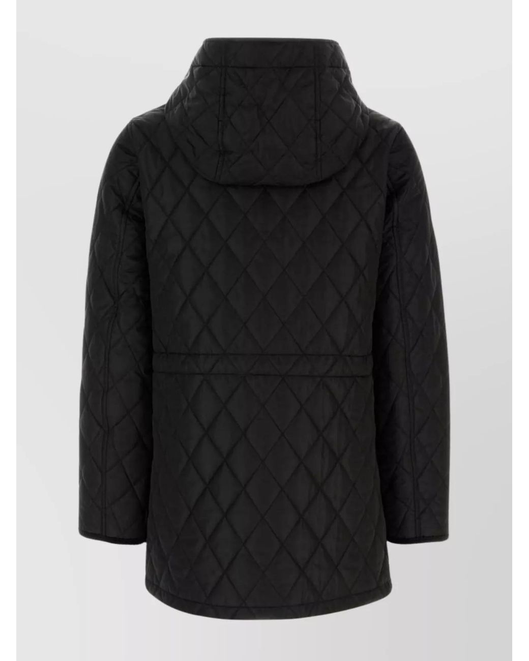 Burberry Black Diamond Quilted Hooded Long Length Jacket