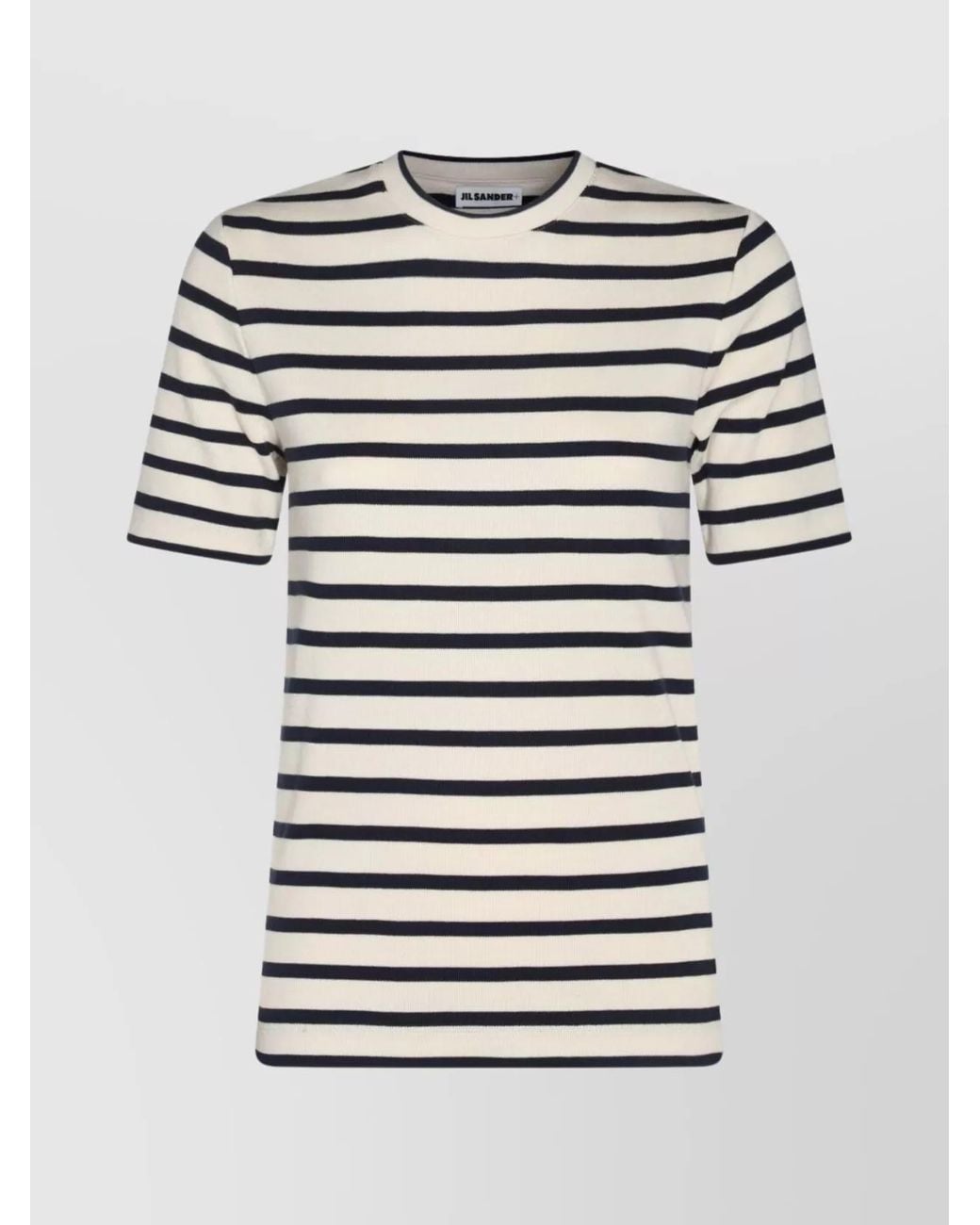 Jil Sander Blue Striped Cotton Short-Sleeve T-Shirt
