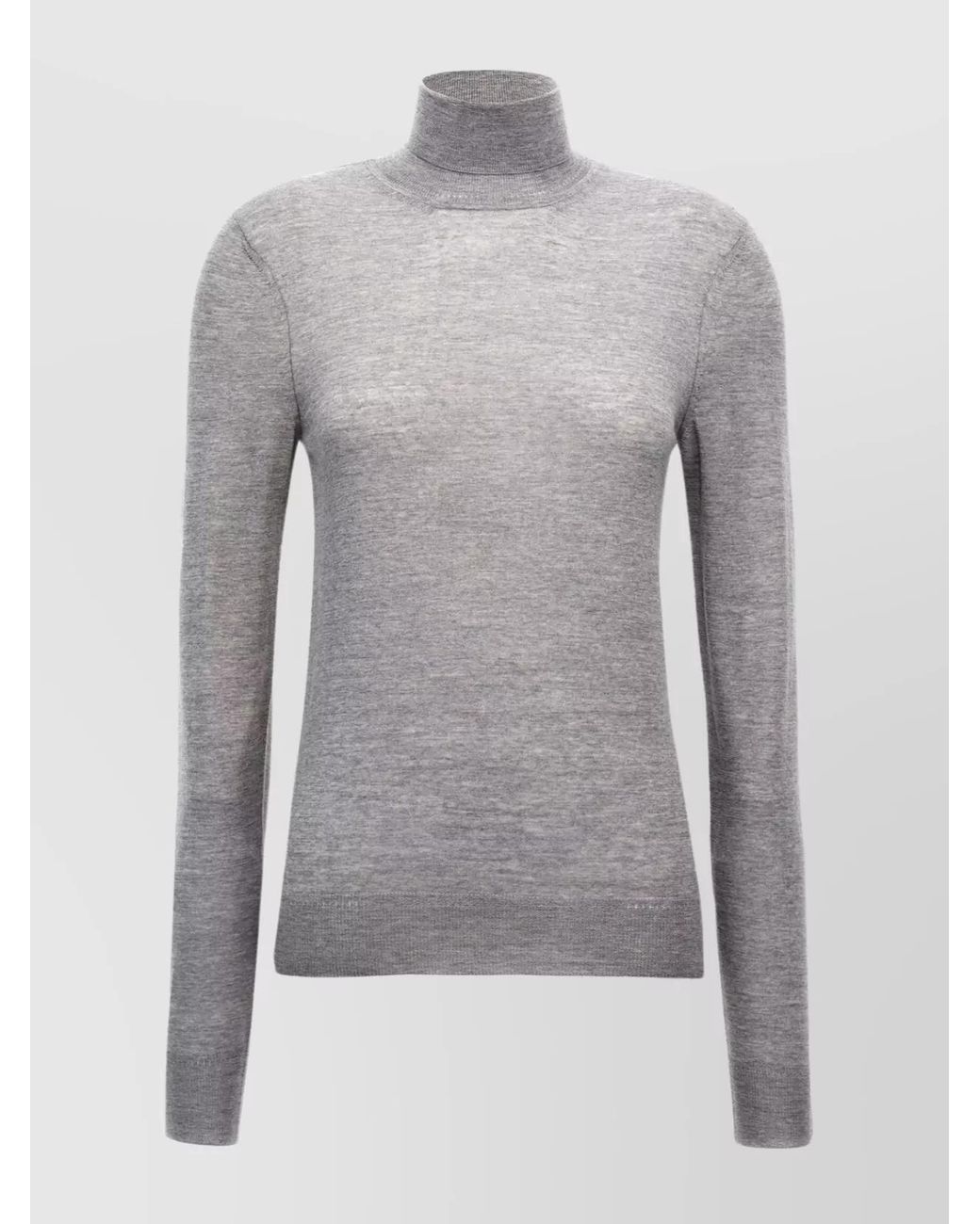 Saint Laurent Gray Wool Turtleneck Knit Sweater