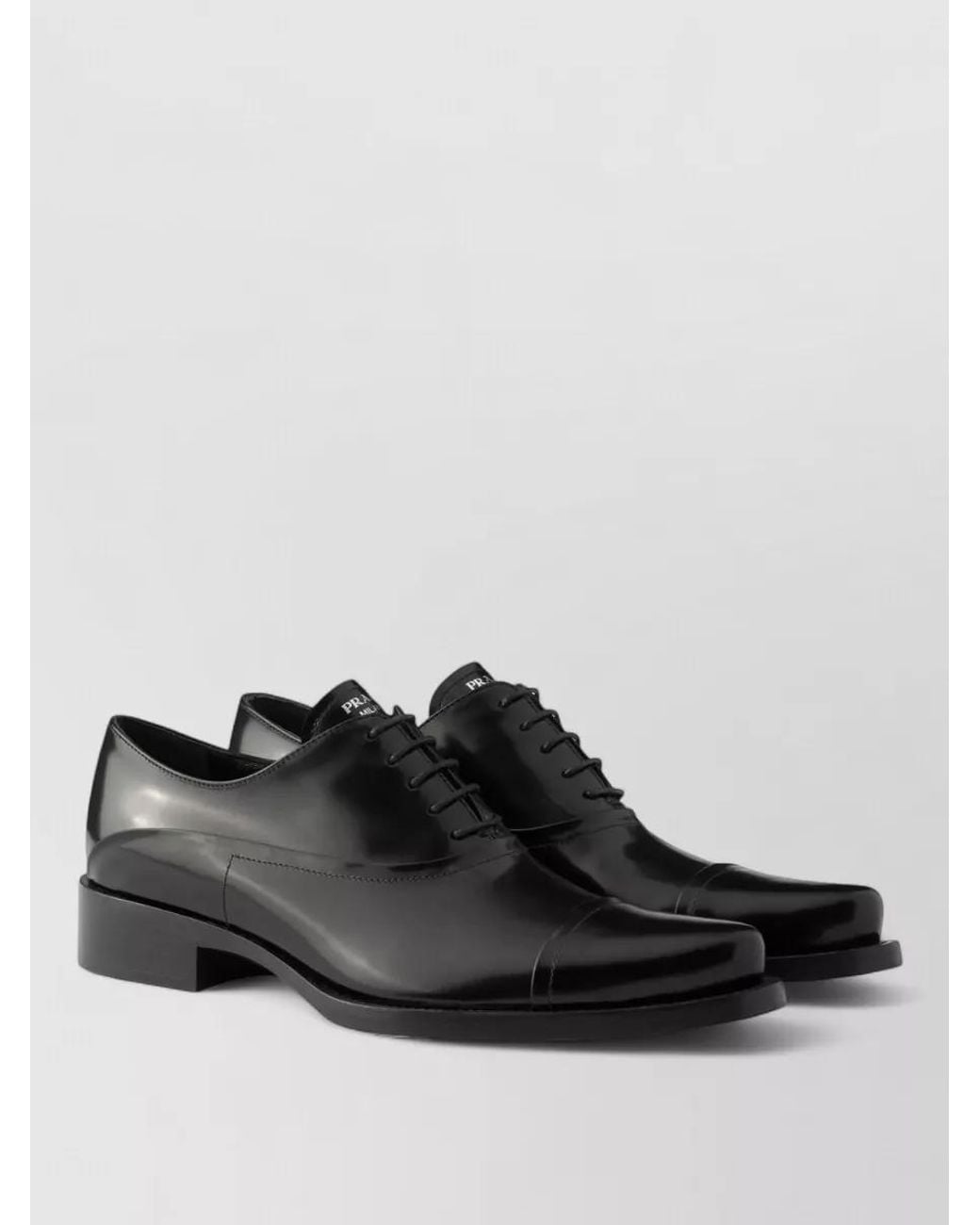 Prada Black Leather Lace-Up Shoes