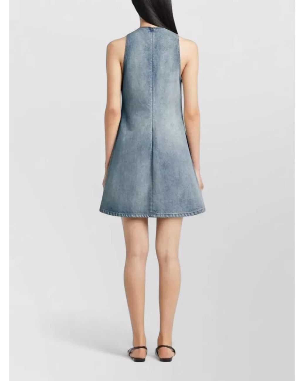 Courreges Blue Denim A-Line Mini Dress