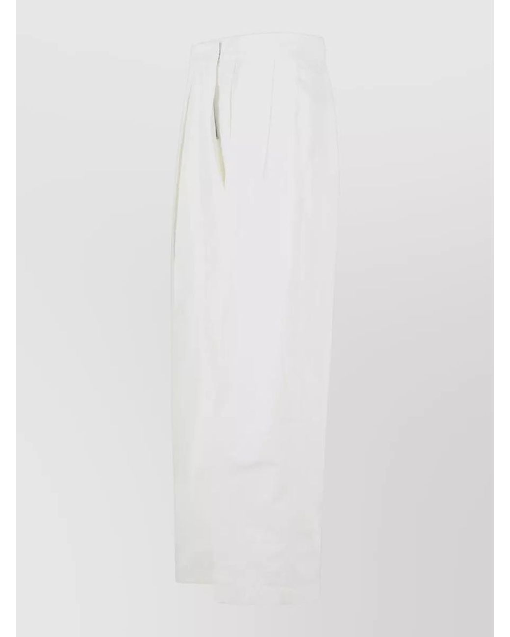 Jil Sander White Silk Tailored Trousers