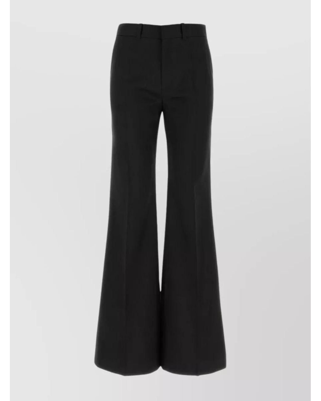 Chloé Black Silk Wool Flared Trousers