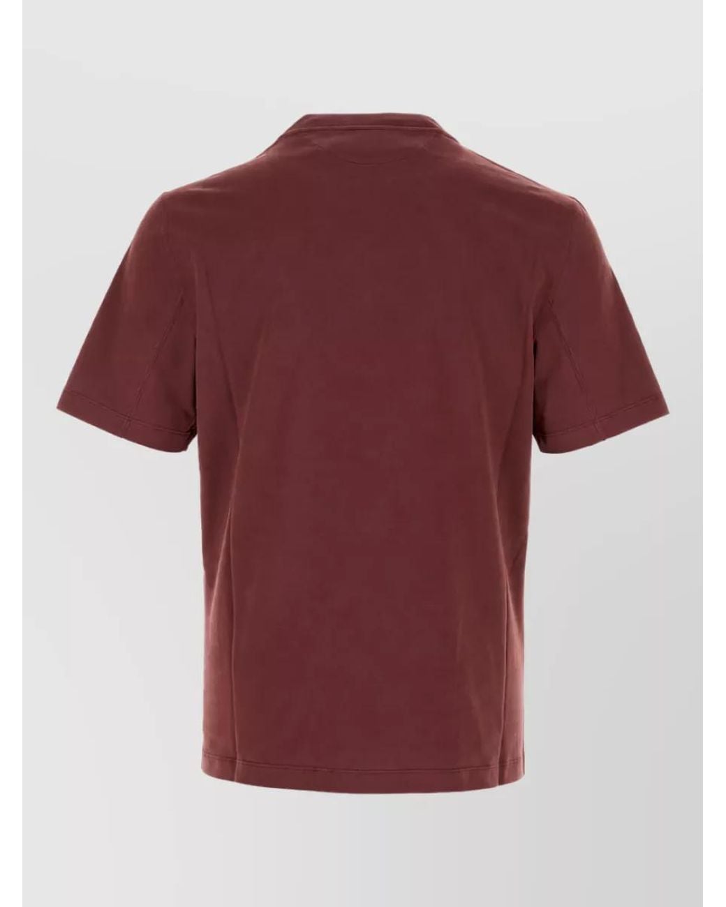 Brunello Cucinelli Red Cotton Logo T-Shirt for men