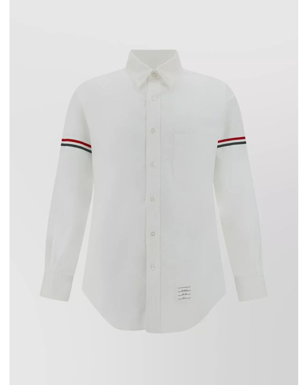 Thom Browne White Cotton Long Sleeve Classic Collar Shirt for men