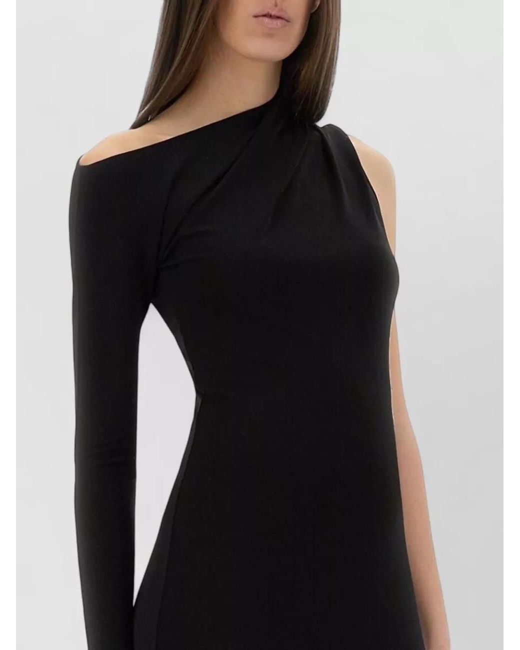 Courreges Black One-Shoulder Maxi Dress