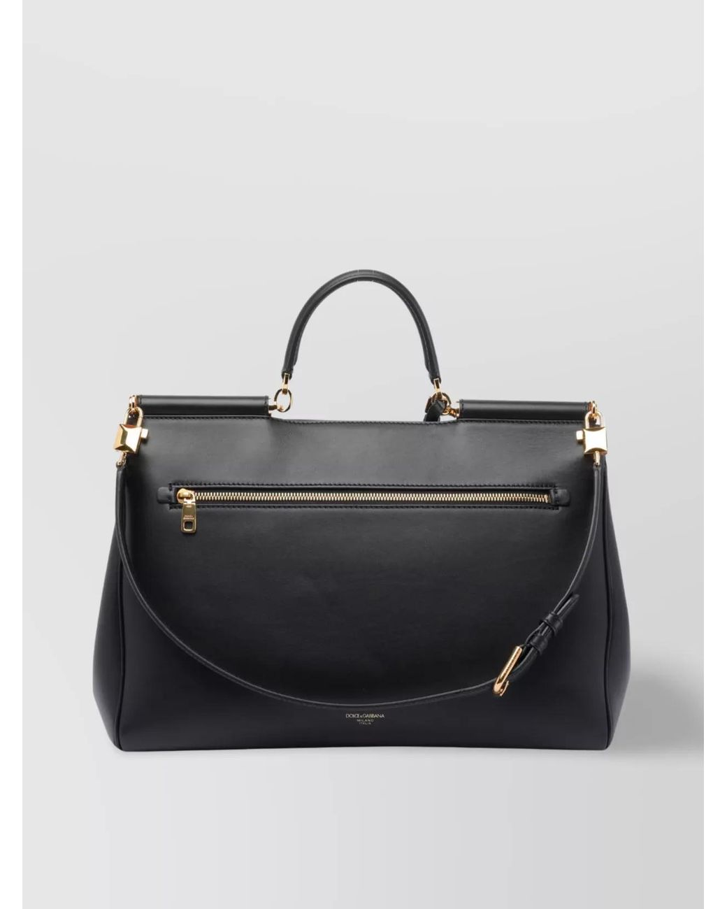 Dolce & Gabbana Black My Sicily Large Leather Shoulder Bag