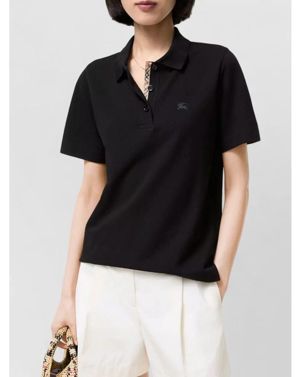 Burberry Black Cotton Piqué Polo Shirt