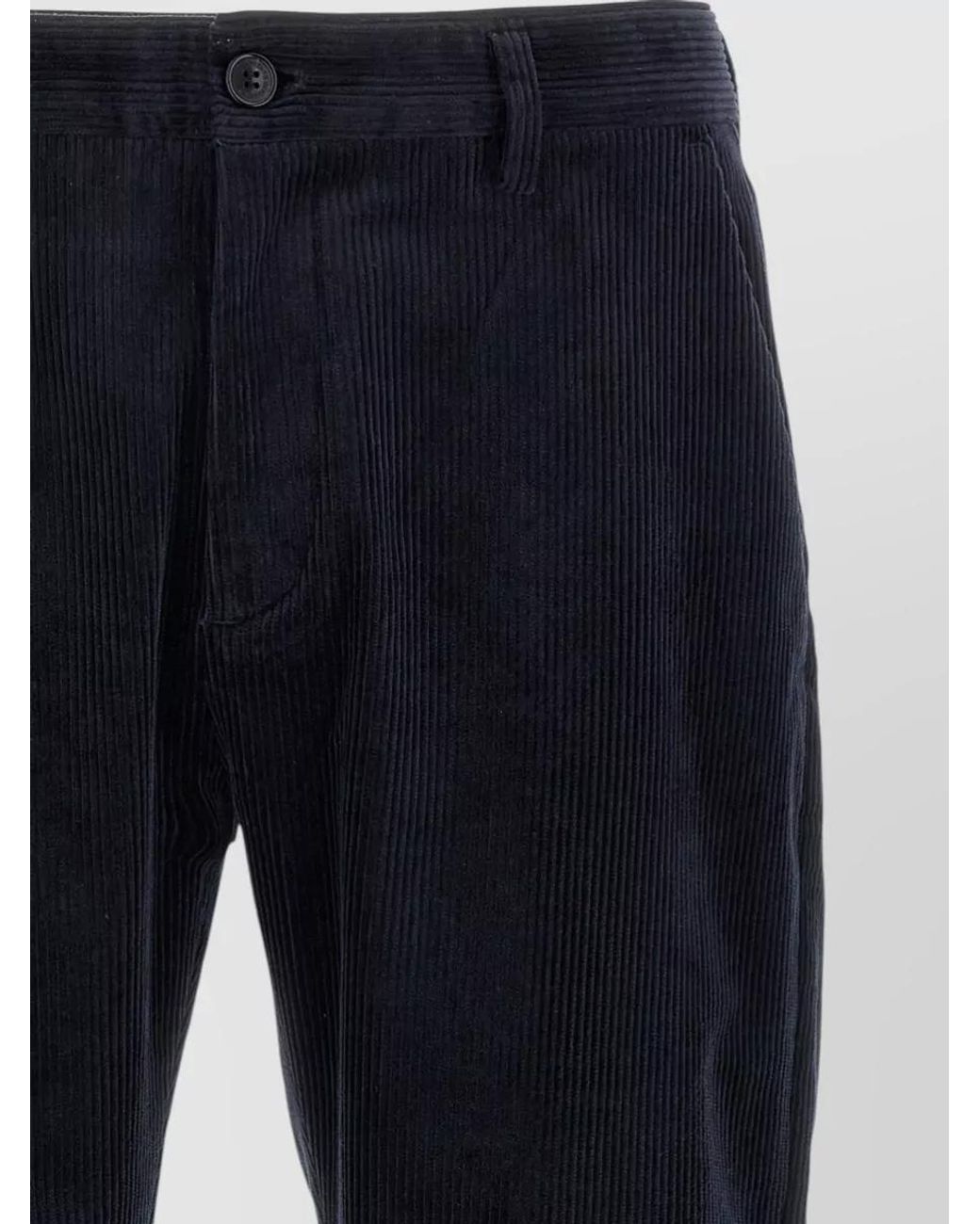 Department 5 Blue Corduroy Cropped Straight-Leg Trousers for men