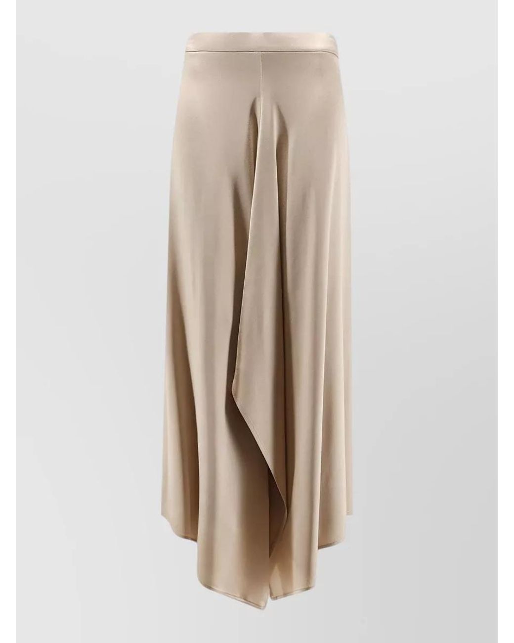 Alysi Natural Asymmetric Satin Skirt