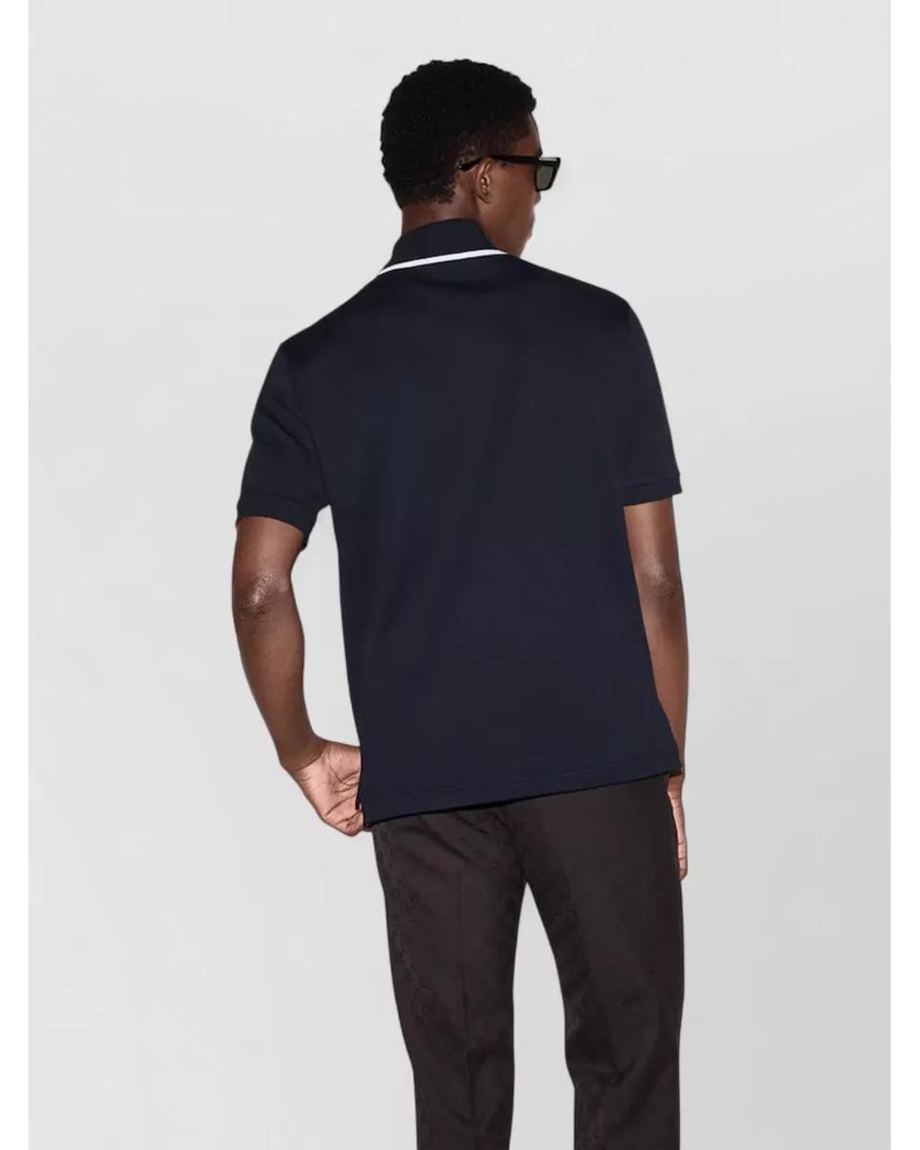 Gucci Blue Cotton Piqué Regular-Fit Short-Sleeve Polo Shirt for men