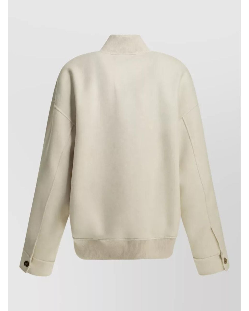 Sportmax Natural Virgin Wool Oversized Bomber Jacket