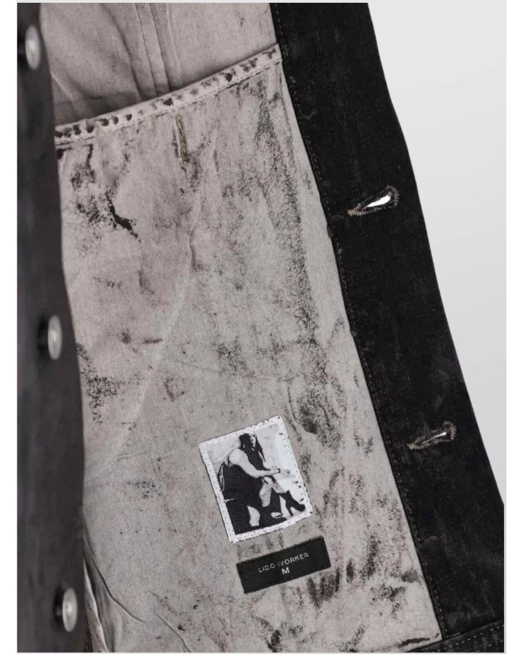Rick Owens Black Printed Design Jacket With Long Sleeves And Pockets for men
