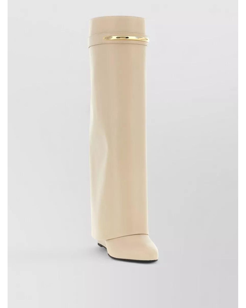 Givenchy White Leather Shark Pinch Knee-High Boots