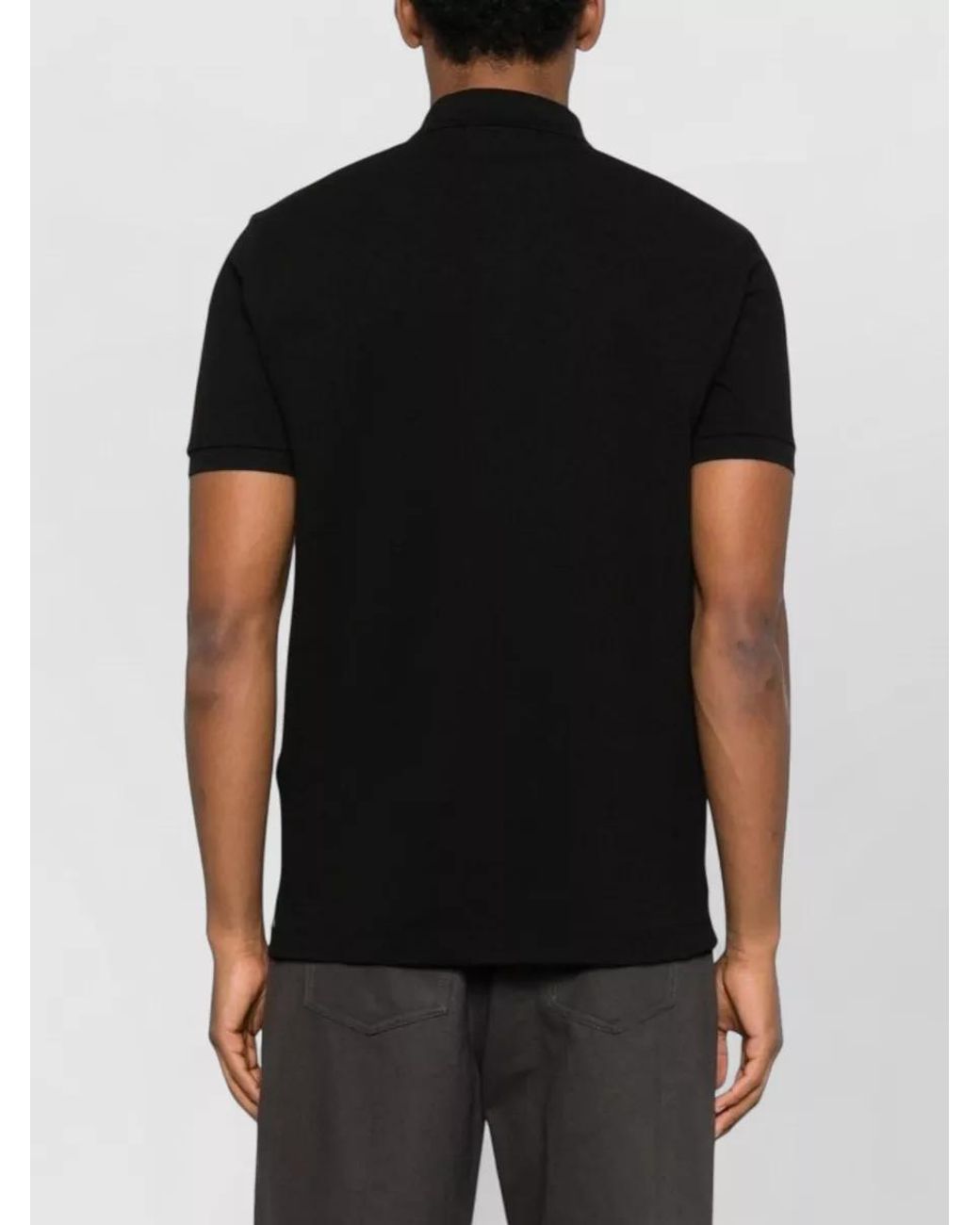 Stone Island Black Cotton Short-Sleeve Polo Shirt for men