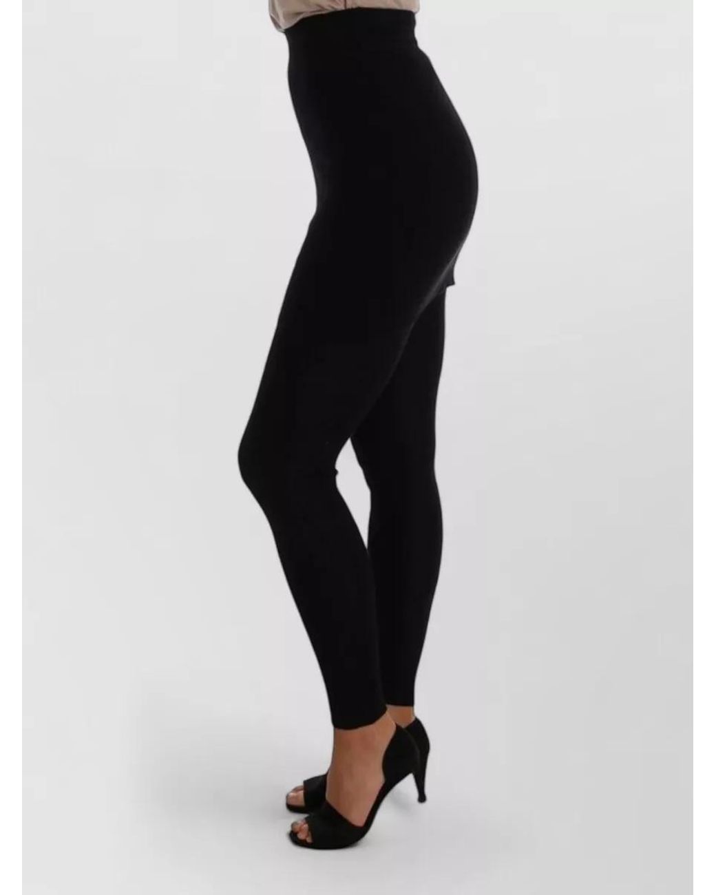 Dolce & Gabbana Black Cashmere Silk High-Rise Leggings