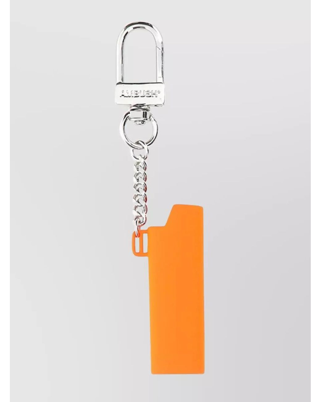 Ambush White Metal Lighter Holder Keyring for men