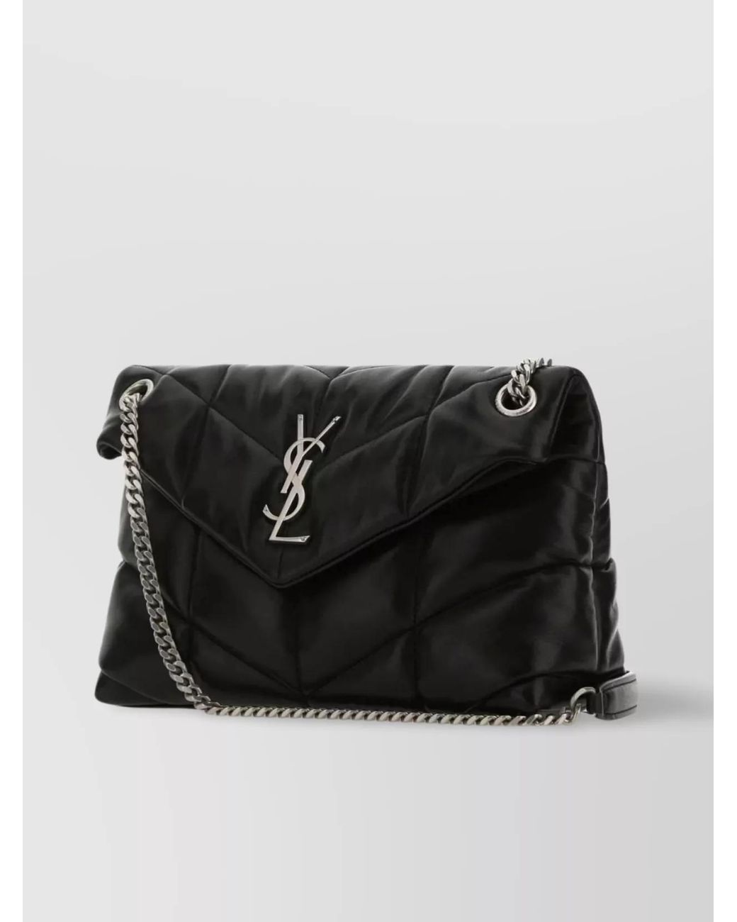Saint Laurent Black Loulou Puffer Small Leather Shoulder Bag