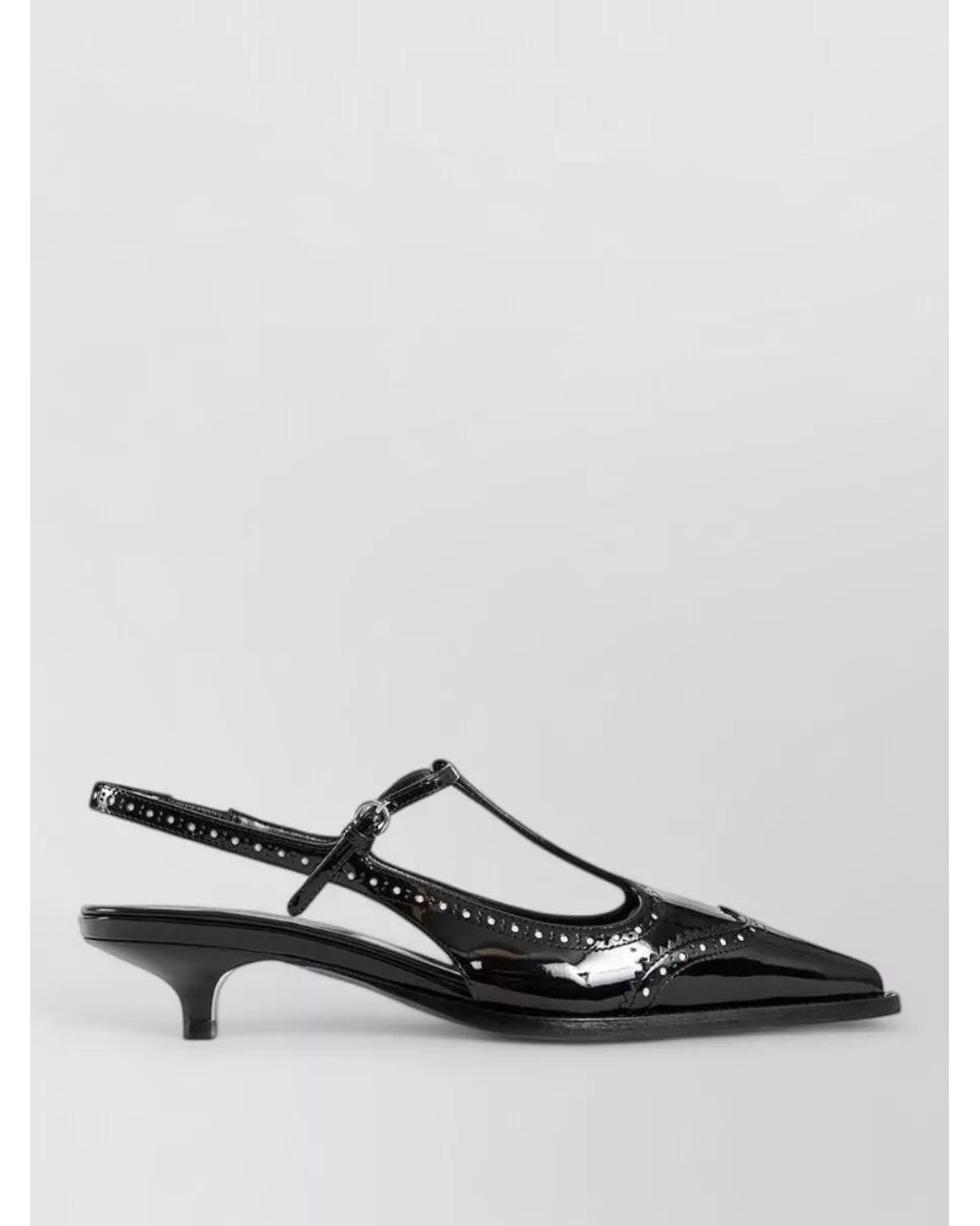 Miu Miu Black Leather Mid Heel Pumps