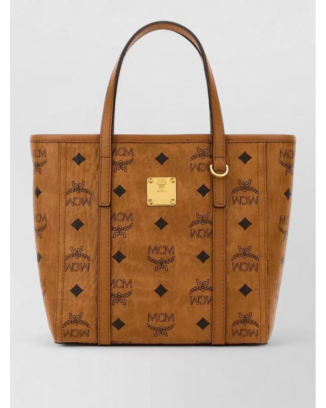 MCM Brown Toni Small Printed Canvas Tote Bag
