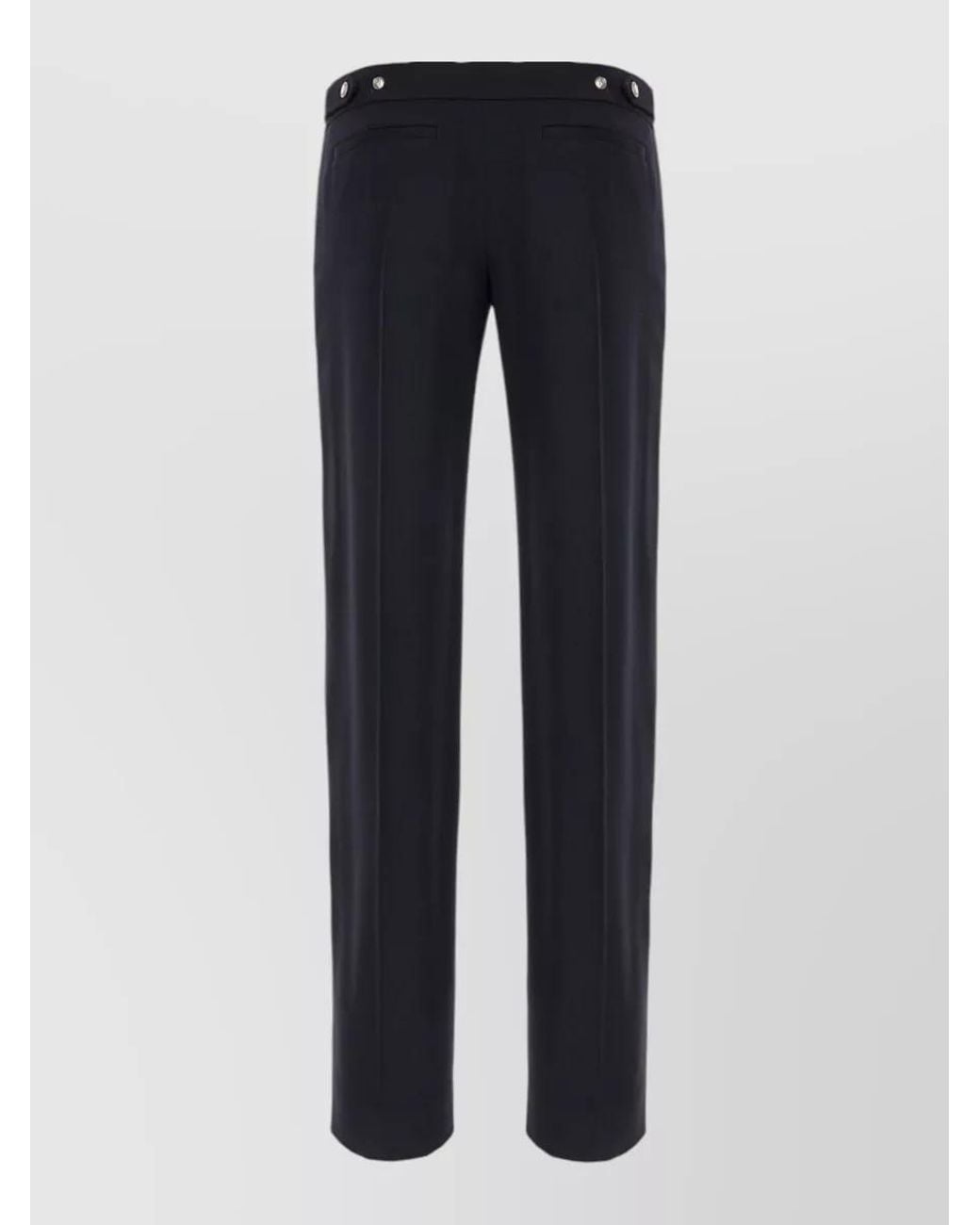 McQueen Blue Wool Straight-Leg Trousers