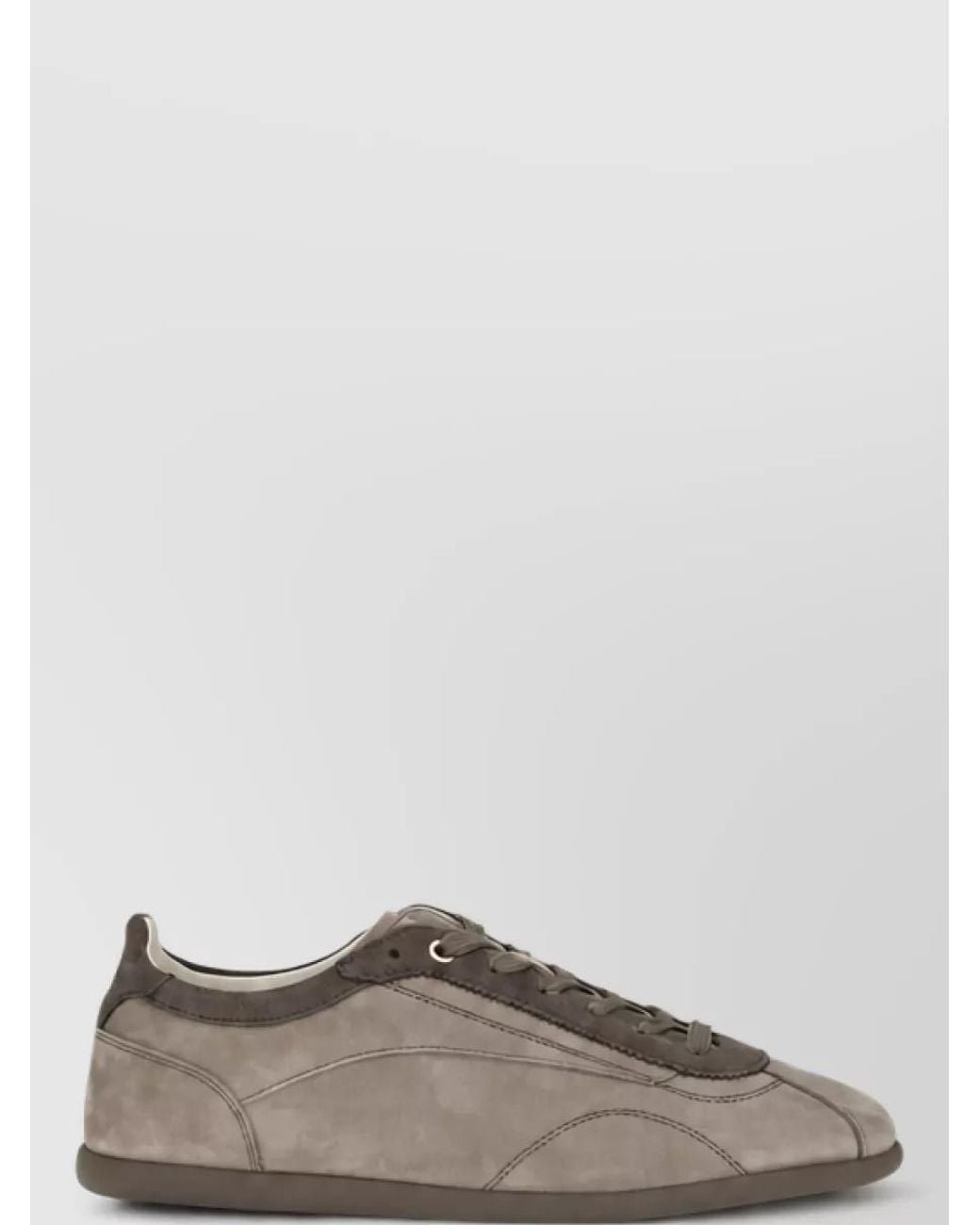 Brunello Cucinelli Brown Leather Lace-Up Sneakers for men