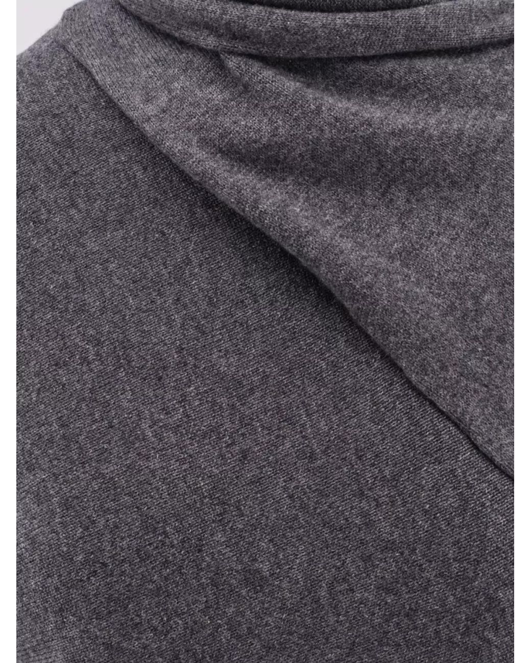 Tom Ford Blue Cashmere Blend Draped Turtleneck Jumper