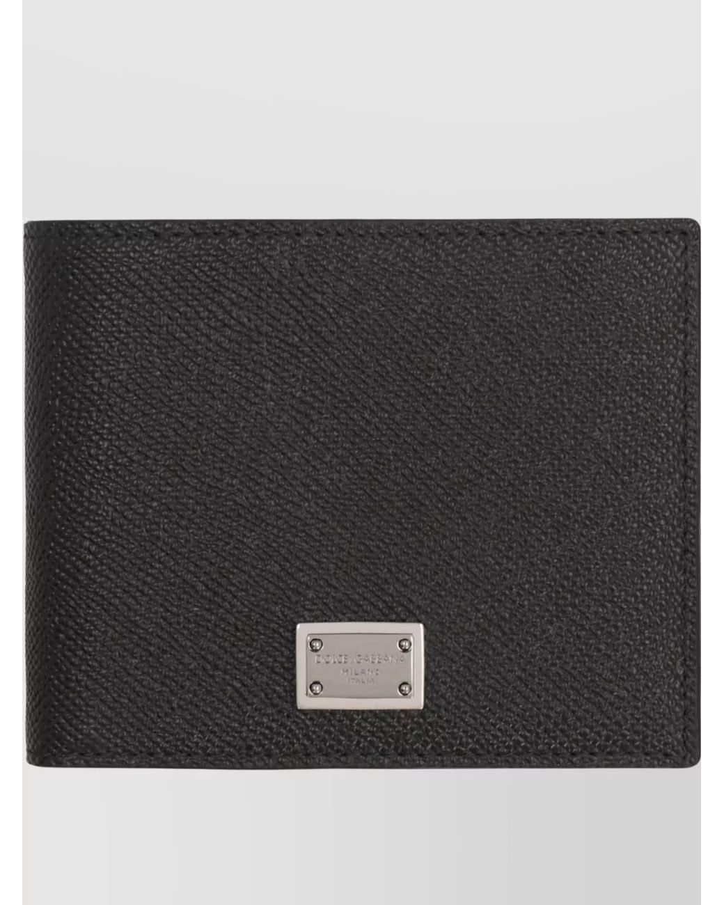 Dolce & Gabbana Black Calfskin Leather Flap-Over Wallet for men