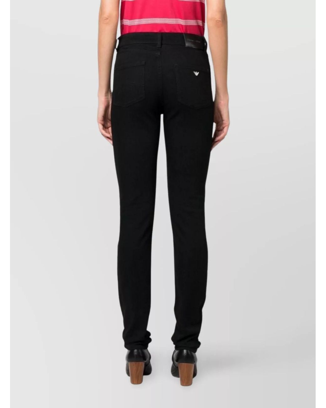 Emporio Armani Black Denim Mid-Rise Slim-Fit Jeans