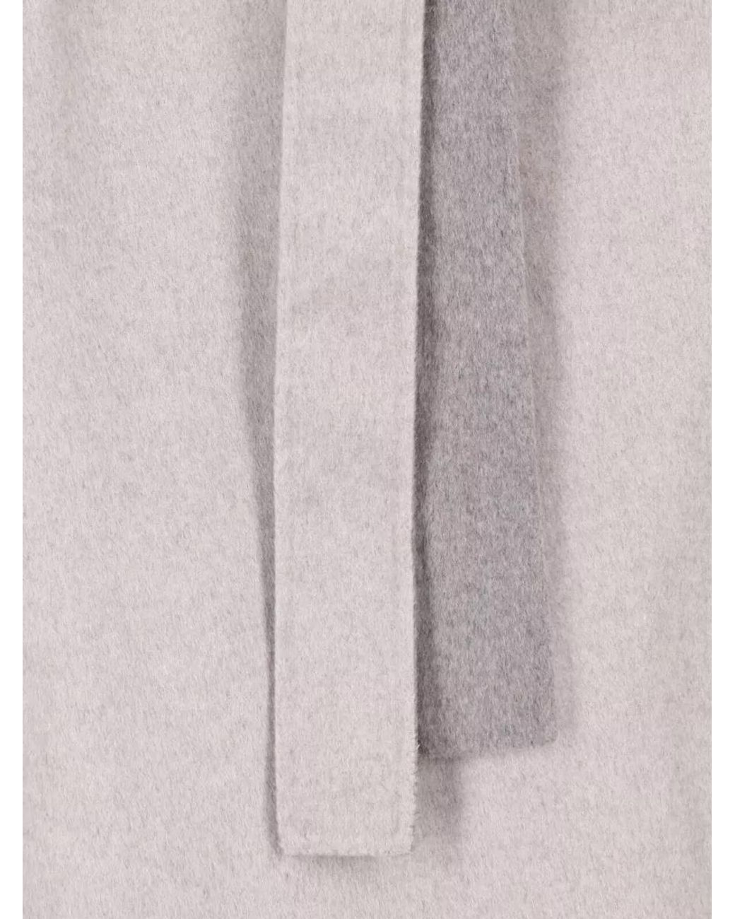 Frankie Shop Gray Wool Funnel Neck Single Breasted Coat