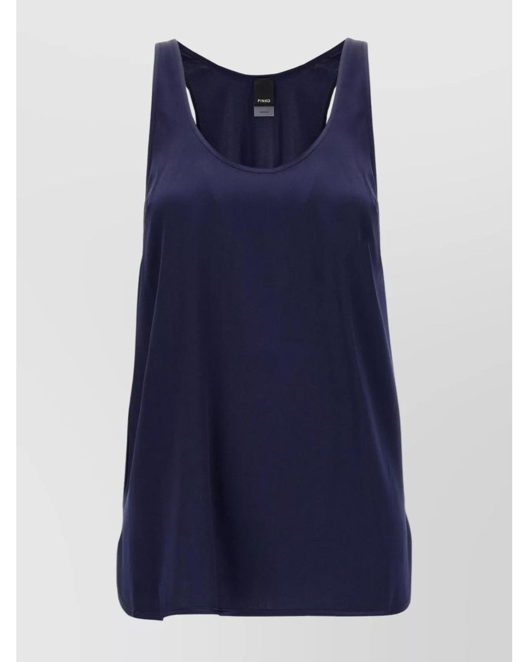 Pinko Blue Sleeveless Scoop Neck Lightweight Fabric Top