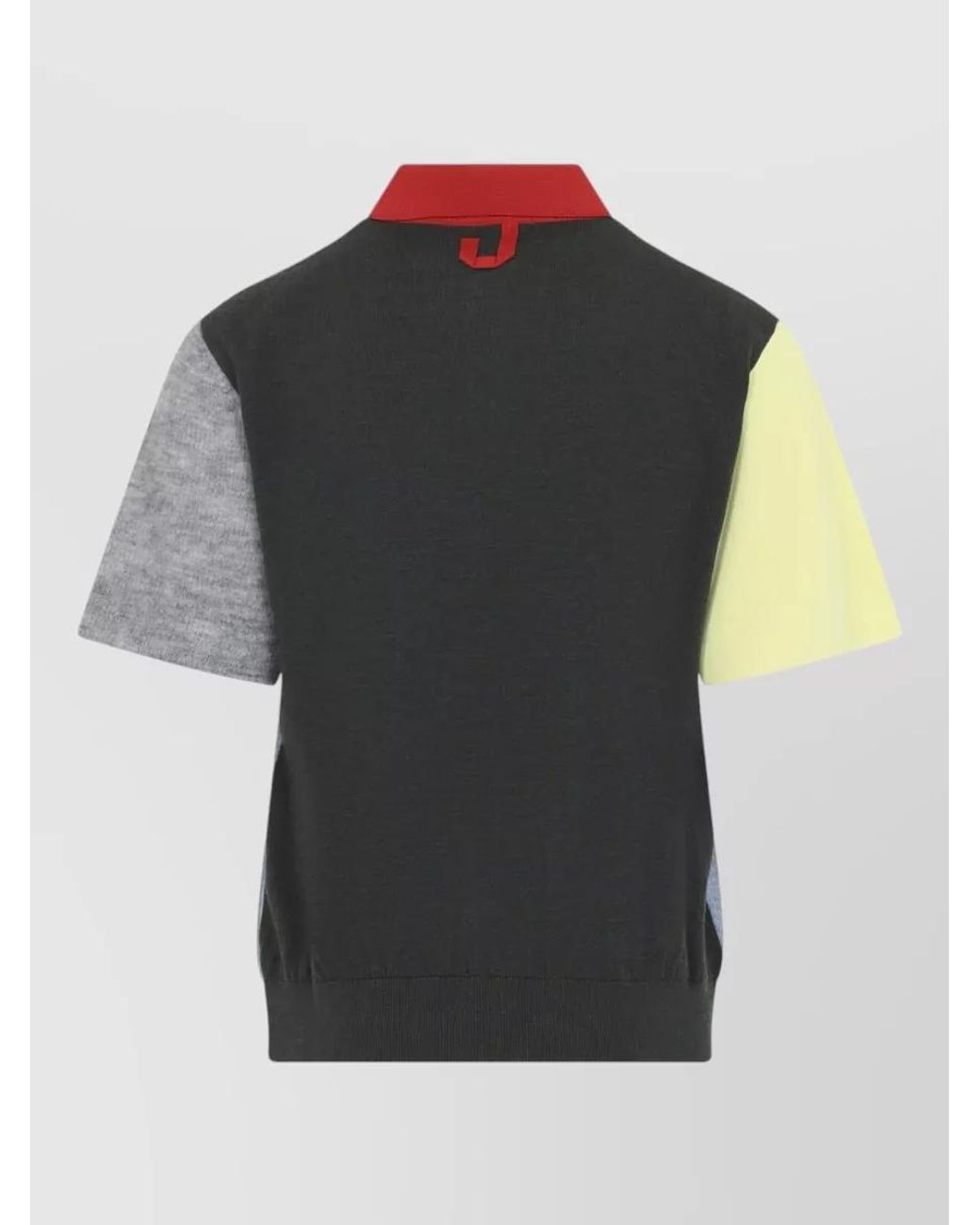Jacquemus Blue Merino Wool Asymmetric Colour Block Polo Shirt for men