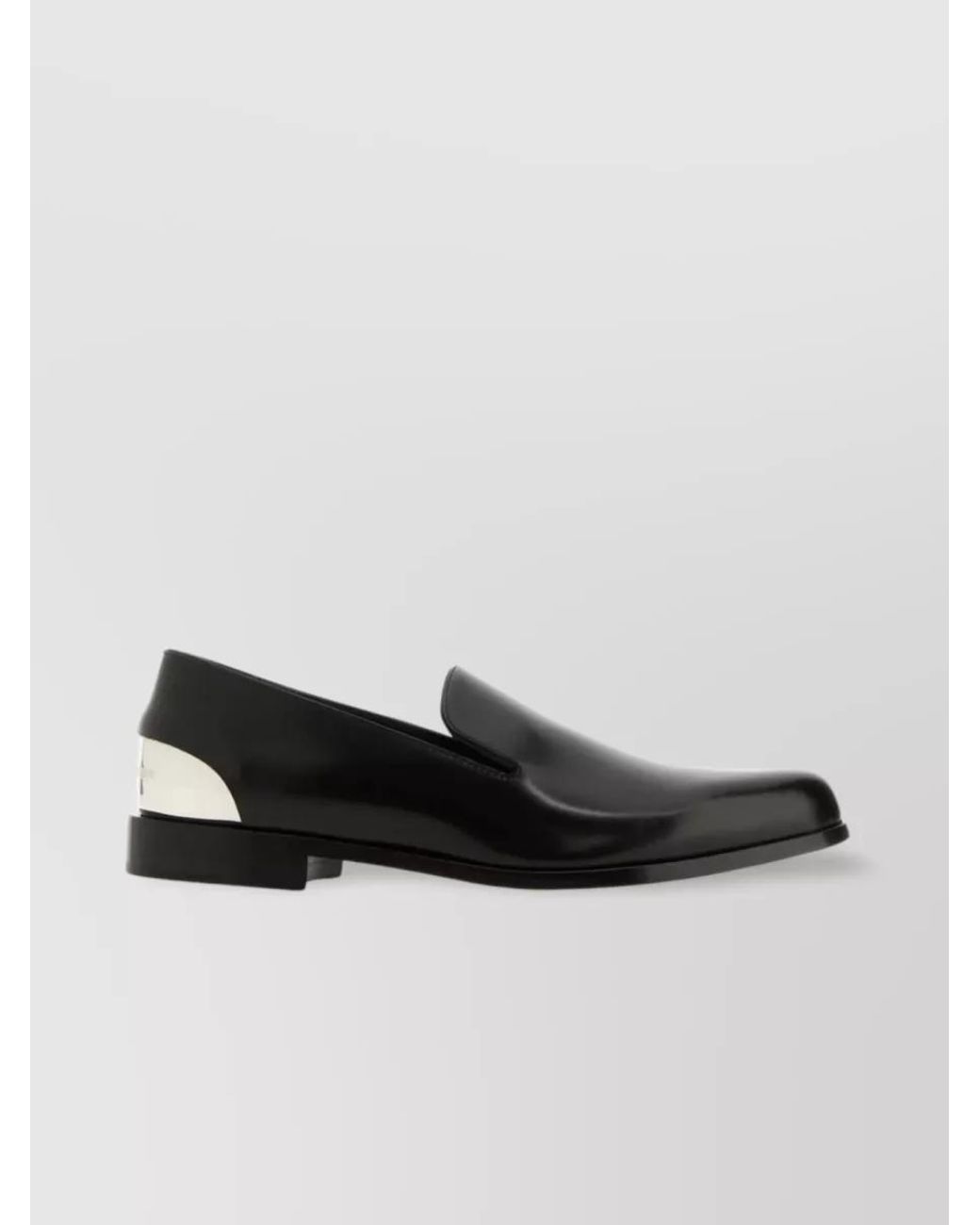 McQueen Black Leather Loafers for men