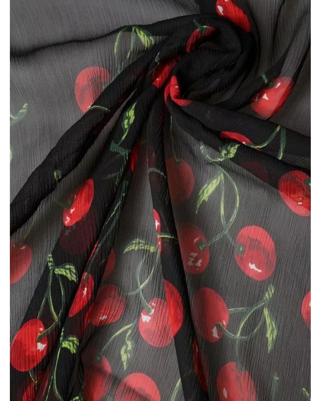 Dolce & Gabbana Red Silk Cherry Print Scarf