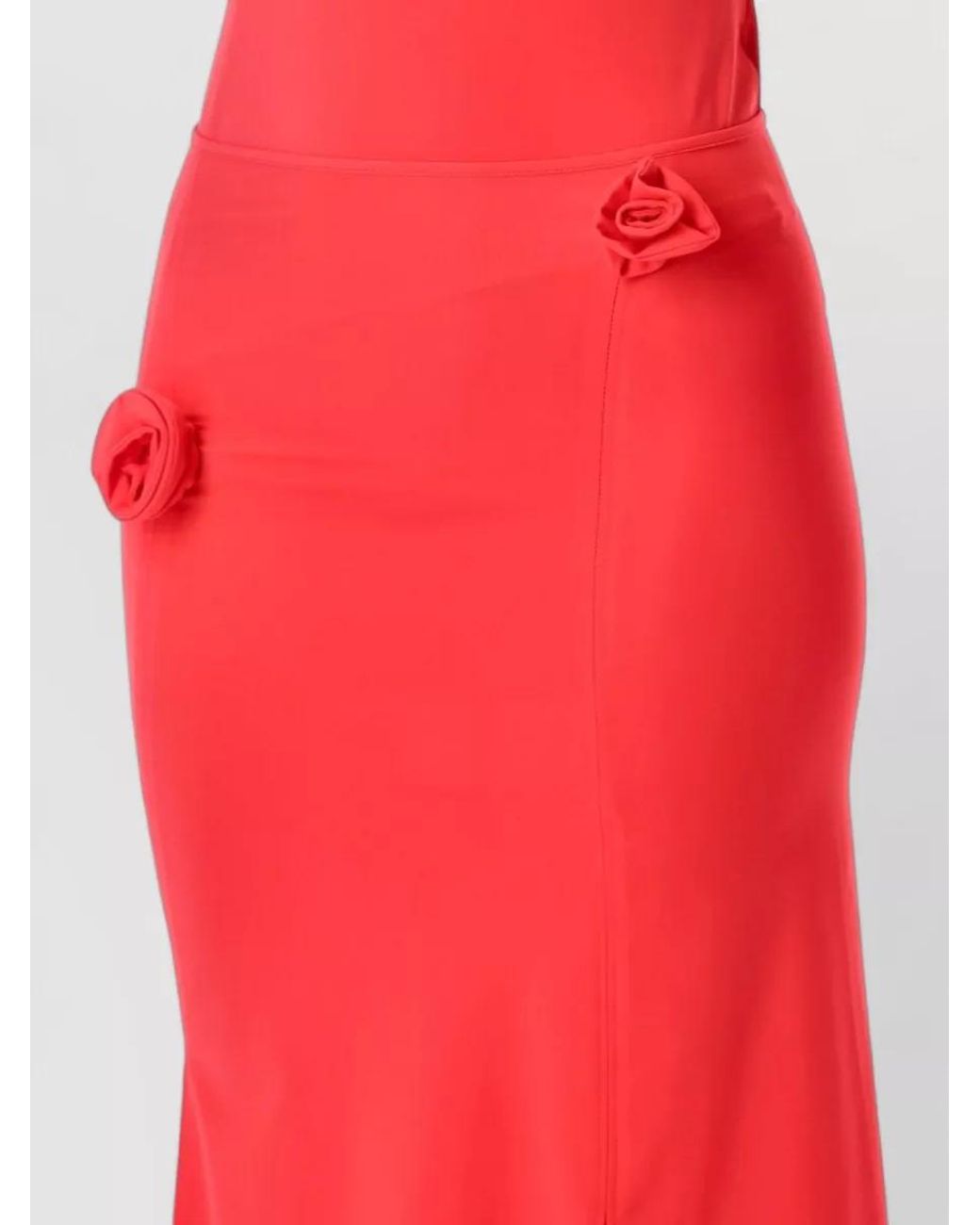 Coperni Red Asymmetric Draped Skirt