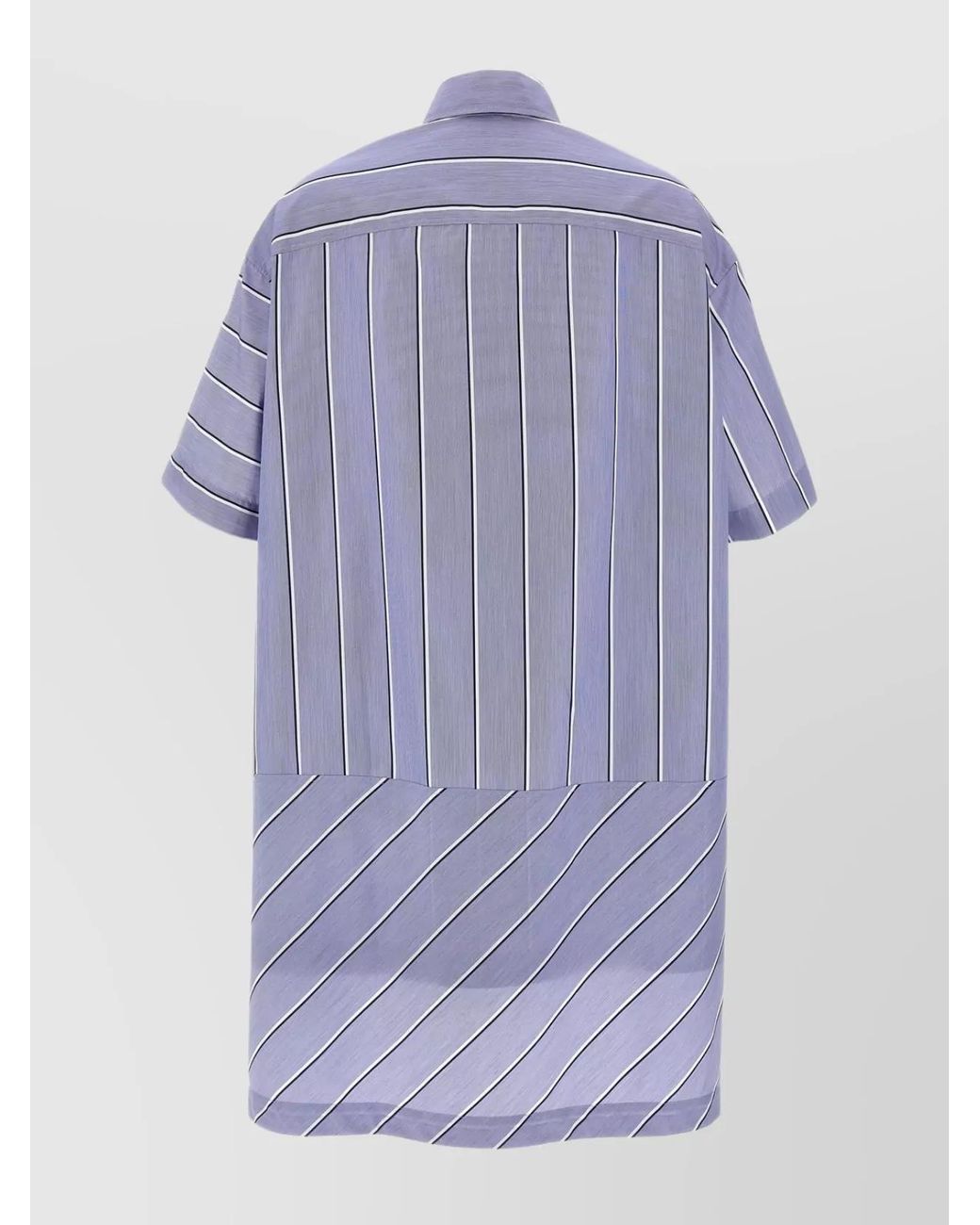 J.W. Anderson Purple Cotton Patchwork Asymmetric High-Low Shirt Dress