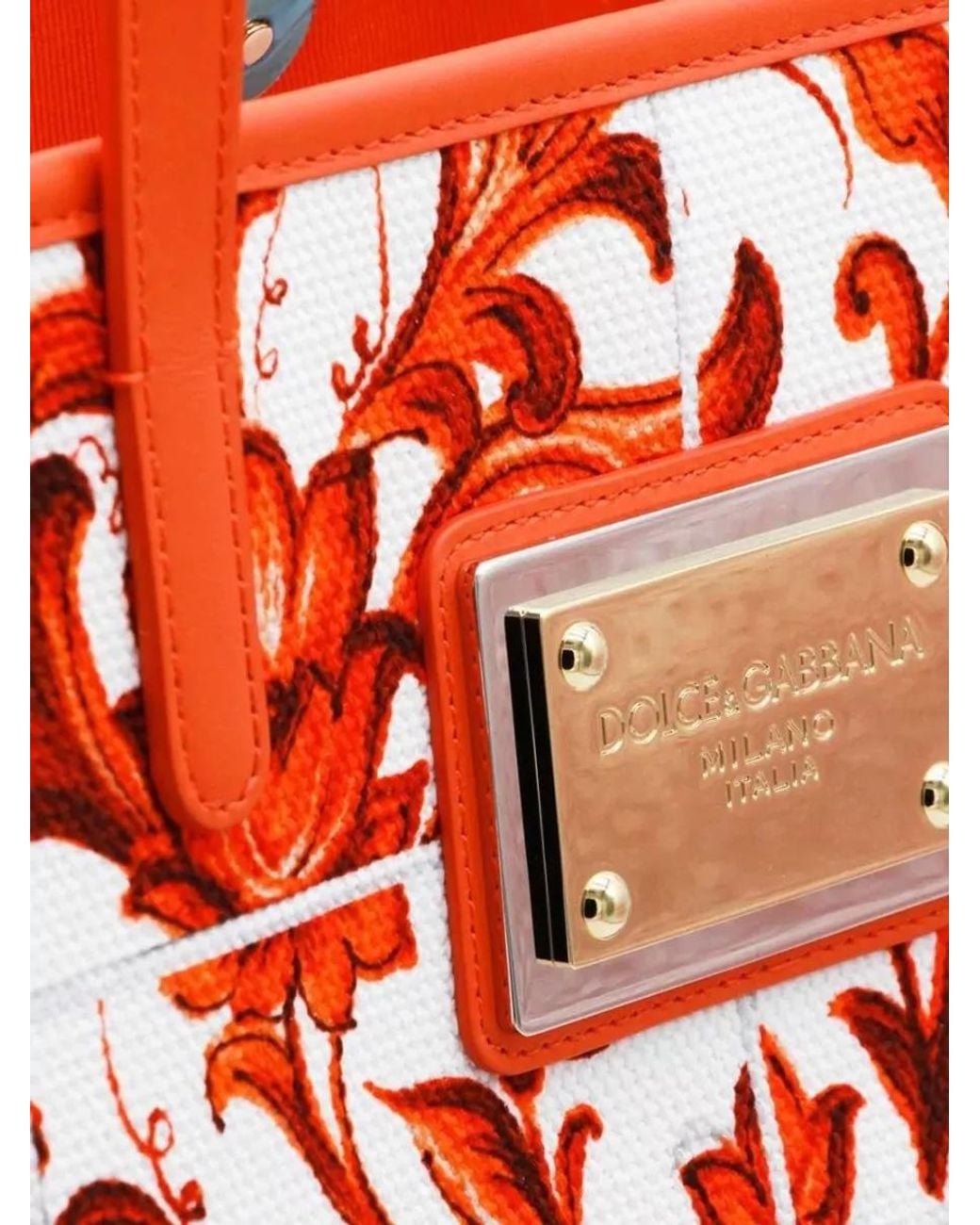 Dolce & Gabbana Red Small Shopping Cotton Tote Bag
