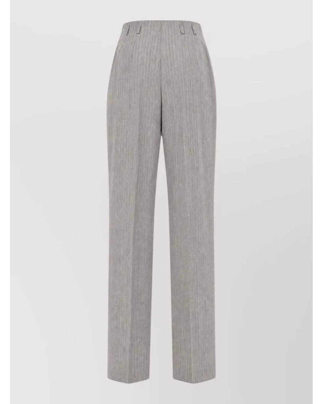 Alberta Ferretti Gray Embroidered Suit Trousers