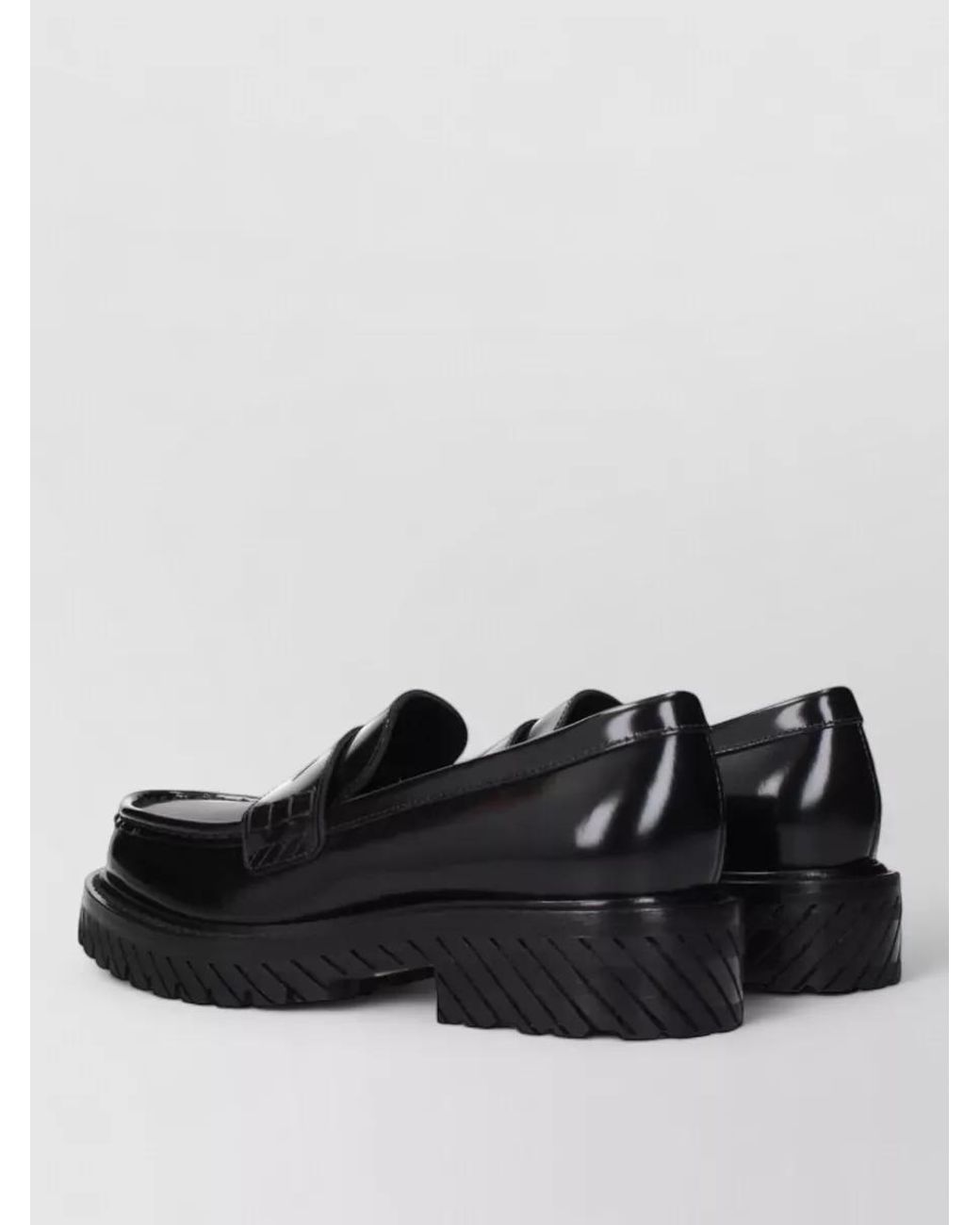 Off-White c/o Virgil Abloh Black Leather Slip-On Loafers