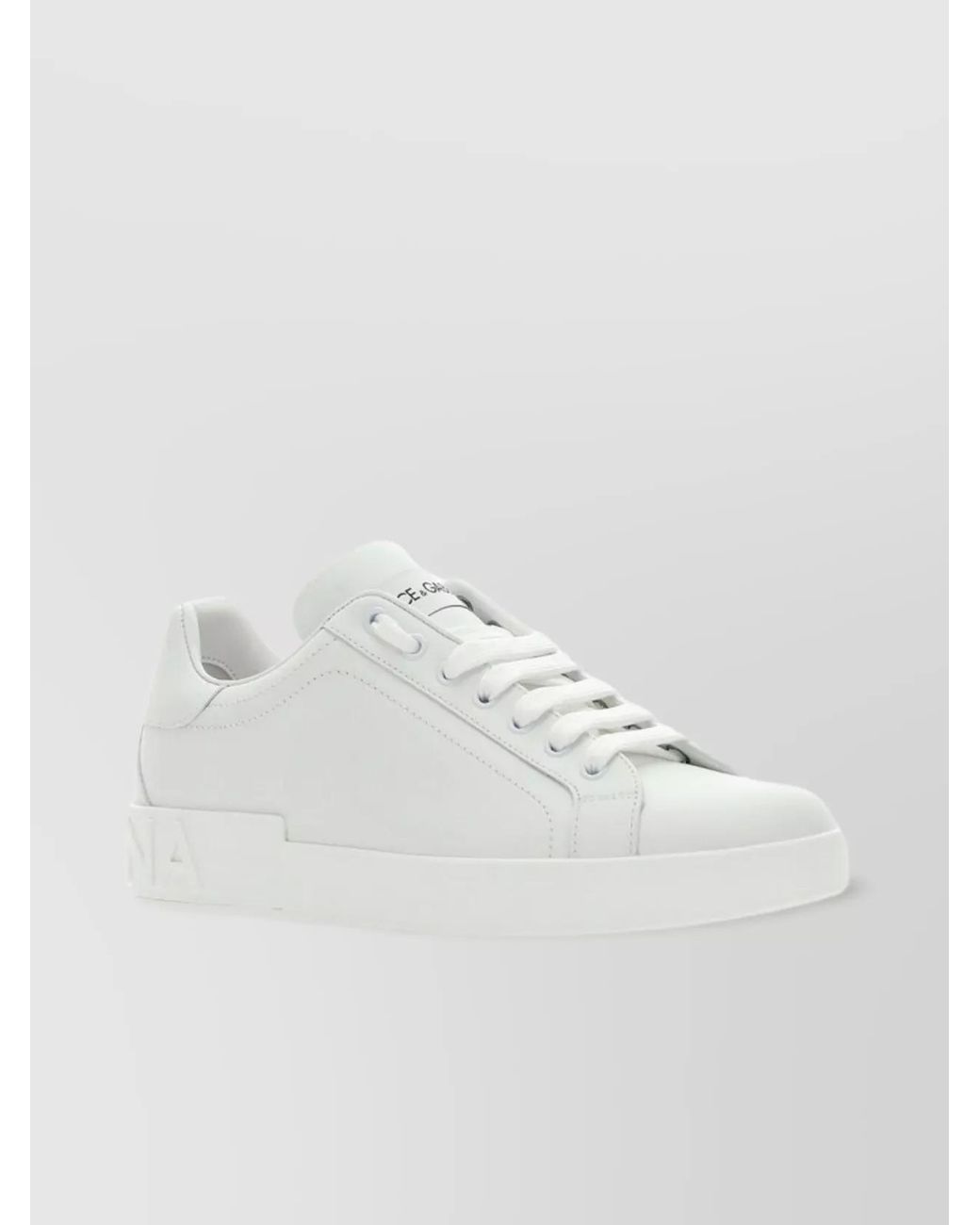 Dolce & Gabbana White Leather Low-Top Sneakers for men