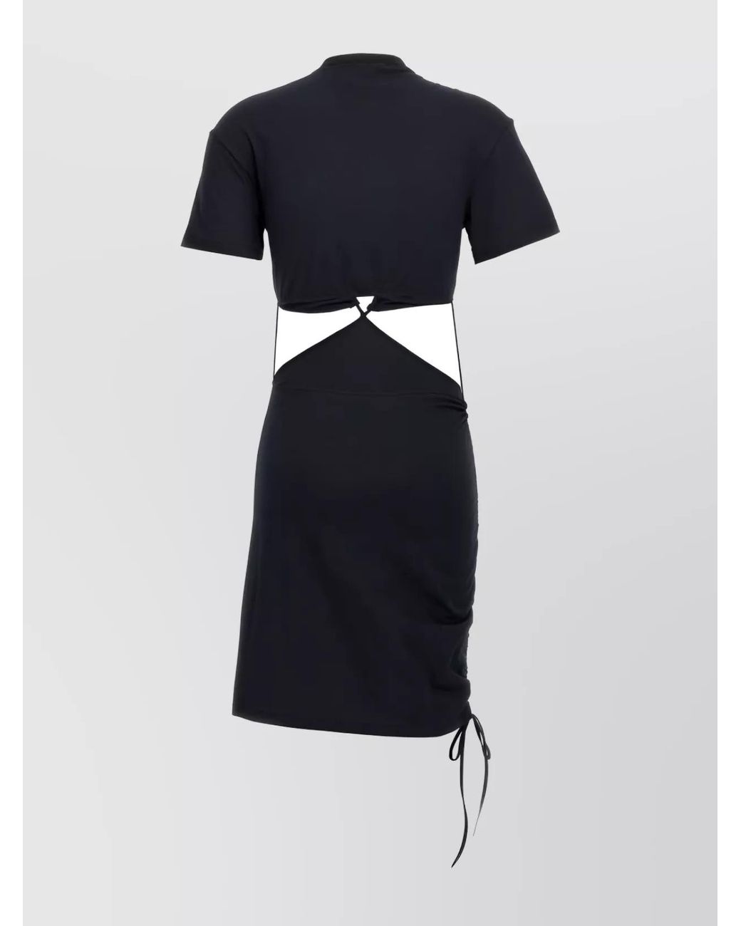 Nensi Dojaka Blue Cotton Cutout Gathered Mini Dress