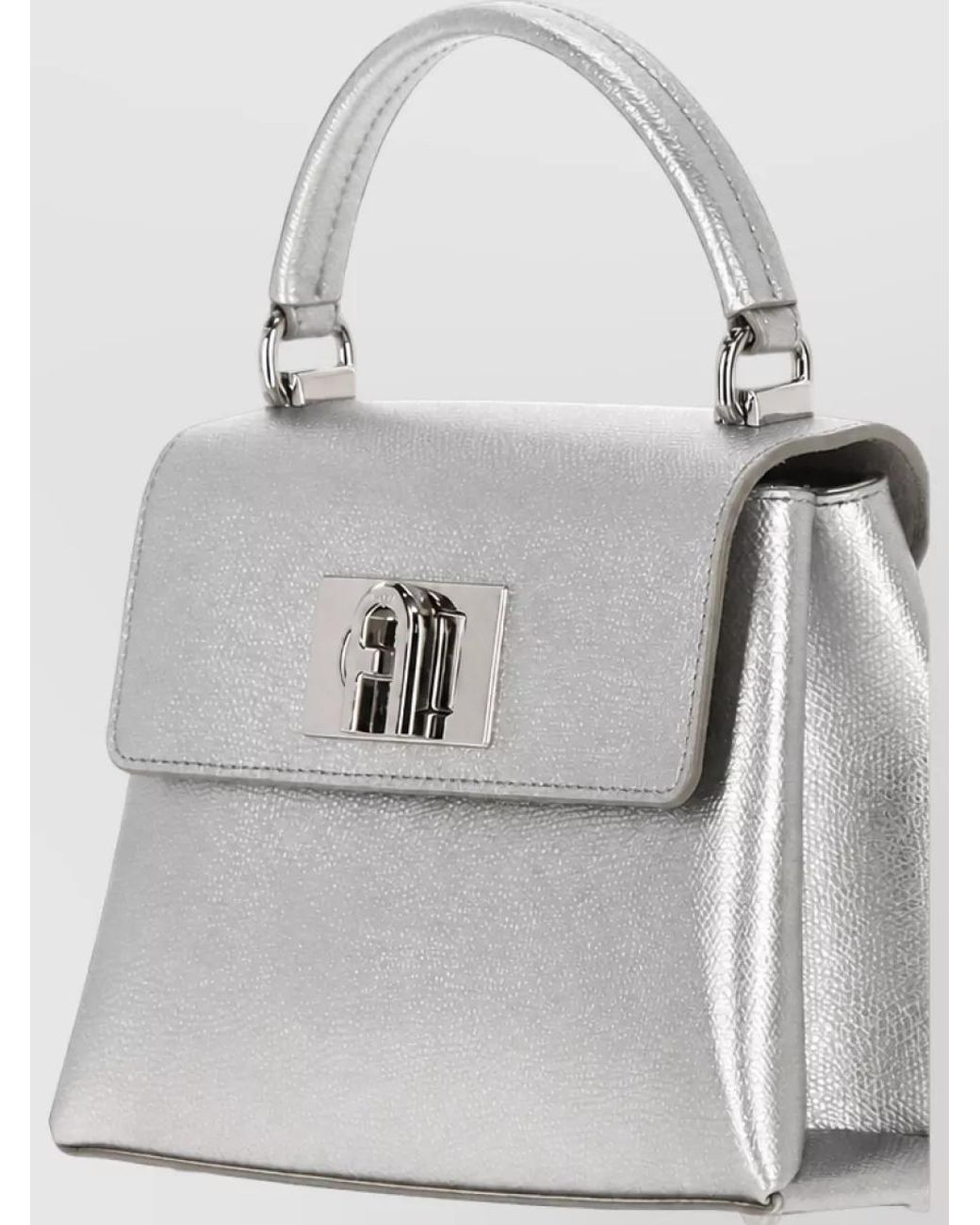 Furla Gray Leather Shoulder Bag