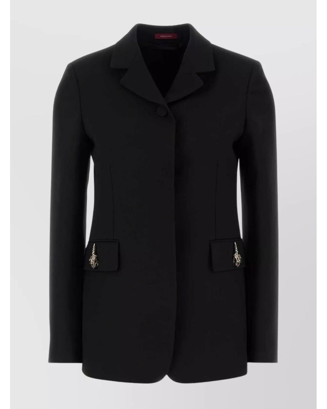 Gucci Black Cady Blazer Silk
