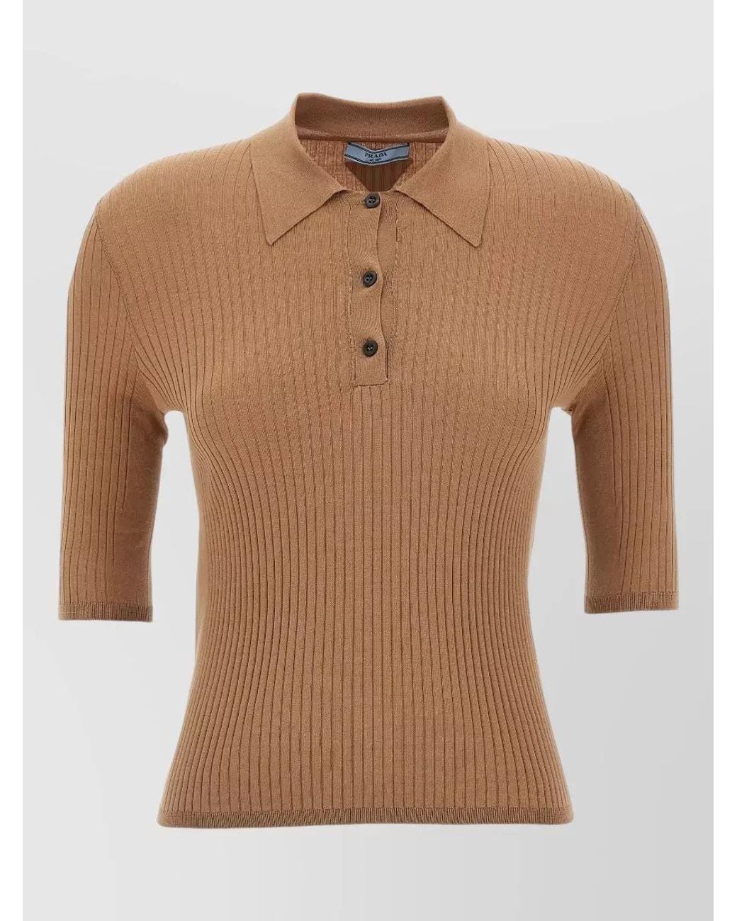 Prada Brown Short-Sleeve Polo Shirt