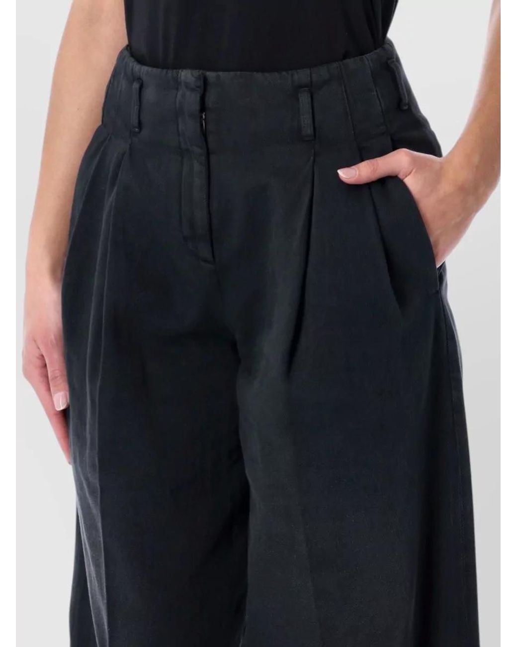 Golden Goose Deluxe Brand Black Denim Wide-Leg Trousers