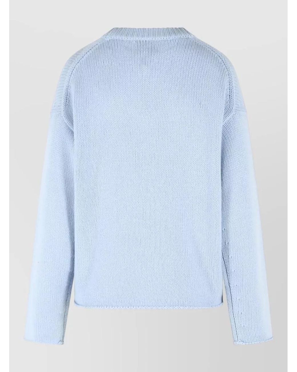 Loulou de Saison Blue Cashmere U-Neck Long-Sleeve Sweater