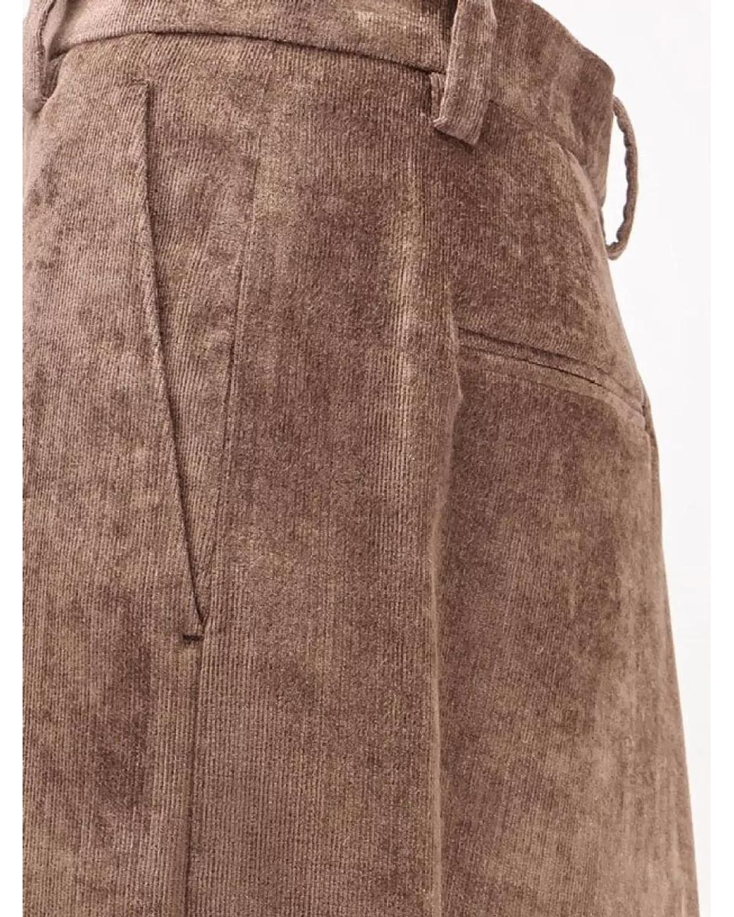 Brunello Cucinelli Brown Cashmere-Blend Flared Wide-Leg Trousers