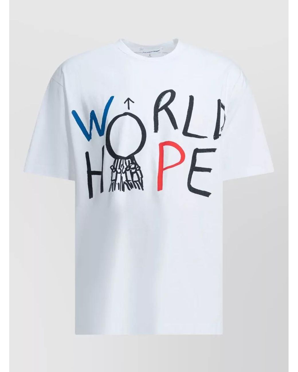 Comme des Garçons Blue Printed Cotton Crew-Neck T-Shirt for men